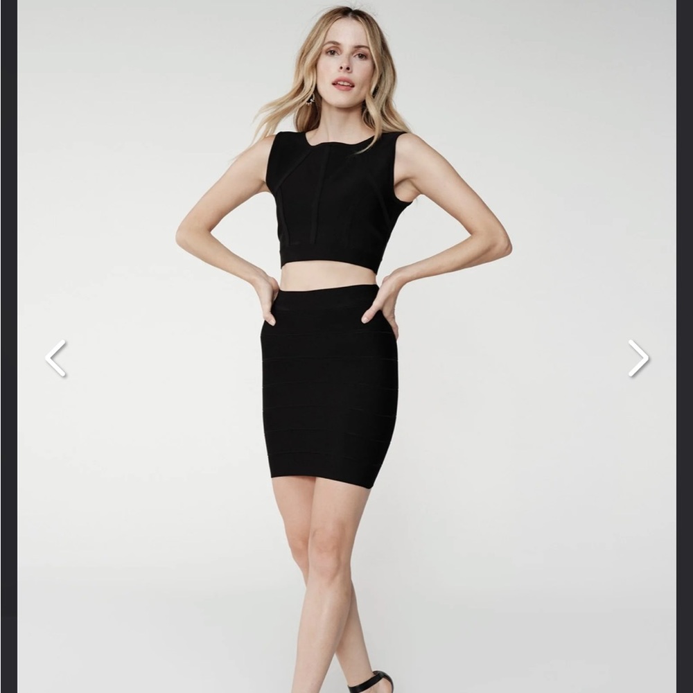 BCBG MAXAZRIA BLACK BODYCON HIGH WAISTED PENCIL SKIRT SIZE MEDIUM